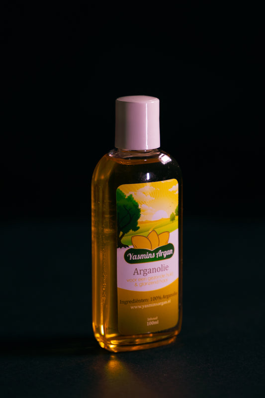 Flesje 100 ml pure vegan cosmetische arganolie voor huid en haar – Zuid-Marokkaans, in Nederland geperst
